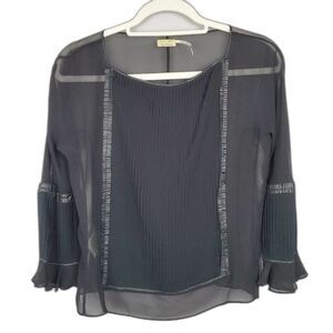 Max Studio Special Edition Black Silk Bell Sleeve Size XS